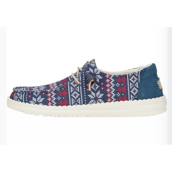 New Hey Dude Wally Winter Sweater Fair‎ Isle Slip On Loafers Shoes Men\'s Size 14 main image 7